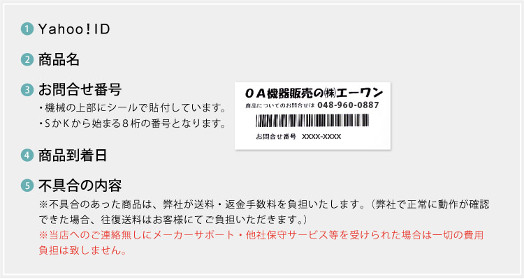 保証に関するご連絡内容